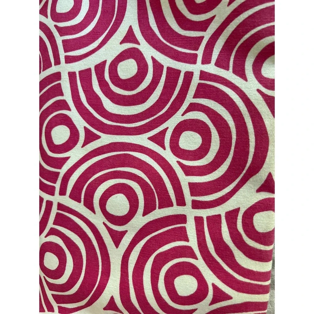 Donna Dixon Bamboo Handle Pink Geometric Print‎ Clutch Magnetic Closure Casual